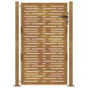 Portão de jardim 105x130 cm aço corten design quadrados 4