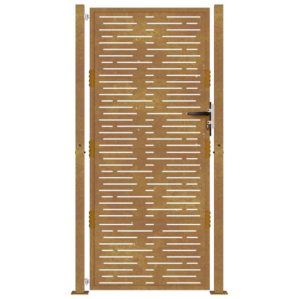 Puerta de jardín acero corten diseño cuadrado 105x205 cm M 4