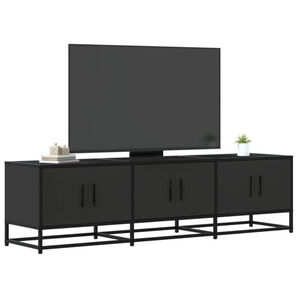 Mueble de TV madera de ingeniería y metal negro 150x35x41 cm D