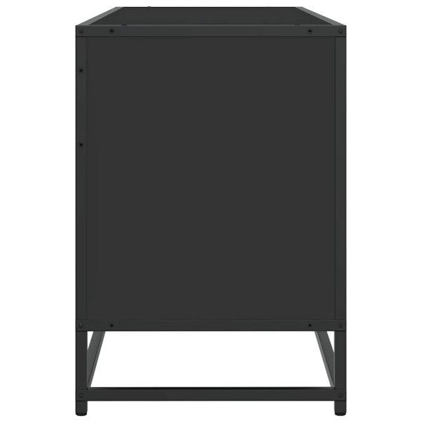 Mueble de TV madera de ingeniería y metal negro 150x35x41 cm M 5