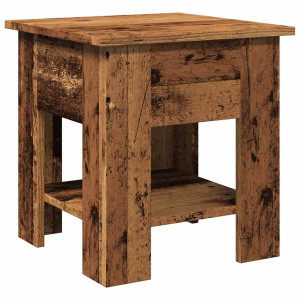 Mesa de centro madera ingeniería madera envejecida 40x40x42 cm H