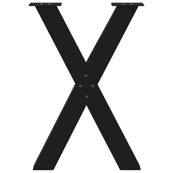 Patas para mesa de comedor en forma de X 2 uds acero negro M 5