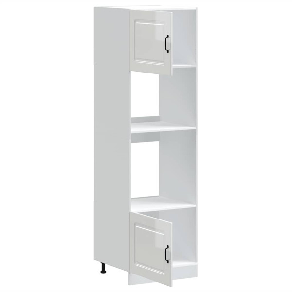 Armarios para horno 2 uds Lucca blanco brillante M 5