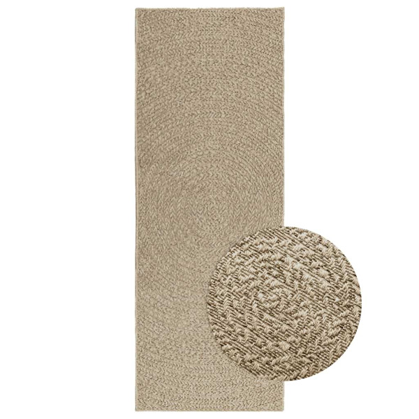 Alfombra ZIZUR apariencia yute interior exterior beige 80x200cm D