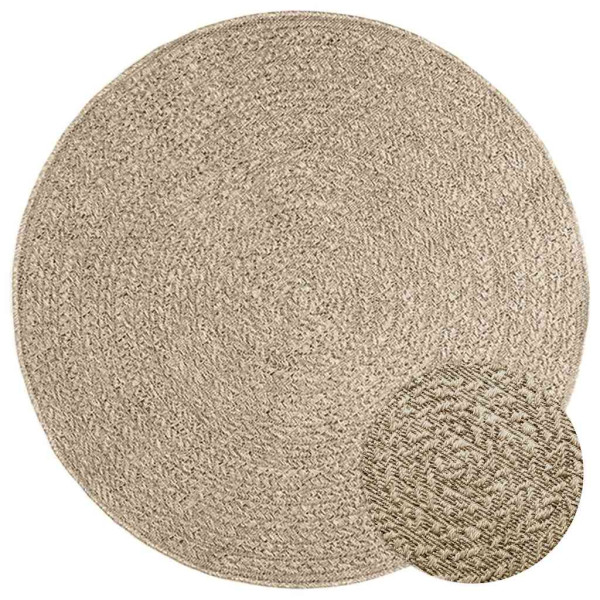 Alfombra ZIZUR aspecto yute interior/exterior beige Ø 120 cm D