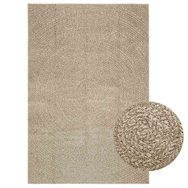 Alfombra ZIZUR aspecto yute interior/exterior beige 140x200 cm D