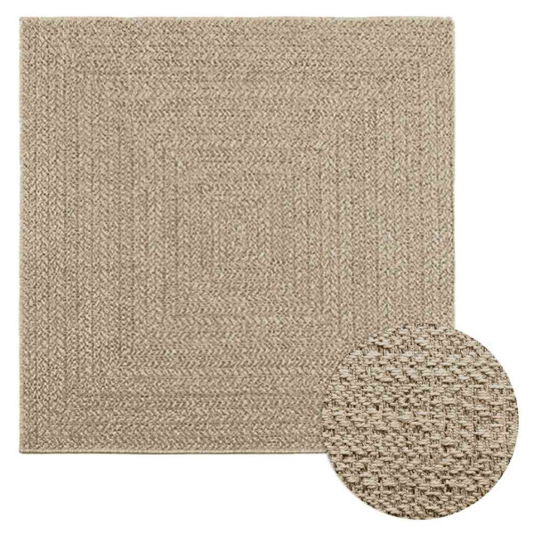Alfombra ZIZUR aspecto yute interior/exterior beige 120x120 cm D