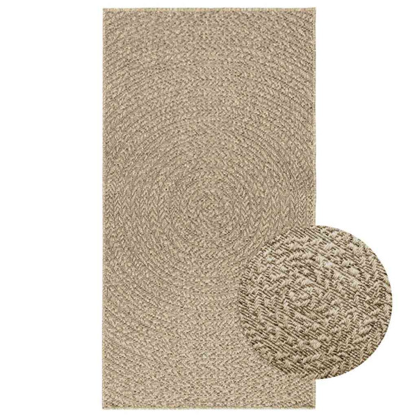 Alfombra ZIZUR apariencia yute interior exterior beige 80x150cm D