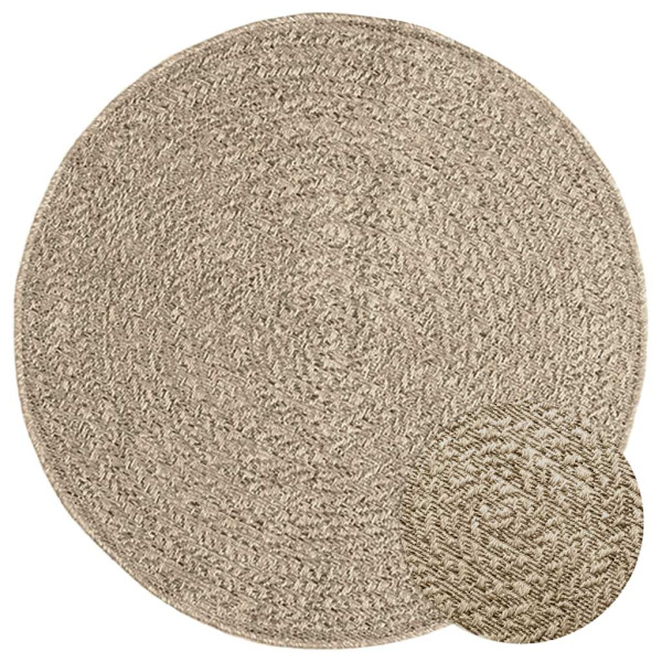 Alfombra ZIZUR aspecto yute interior/exterior beige Ø 90 cm D