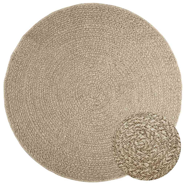 Alfombra ZIZUR apariencia yute interior exterior beige Ø 160 cm D
