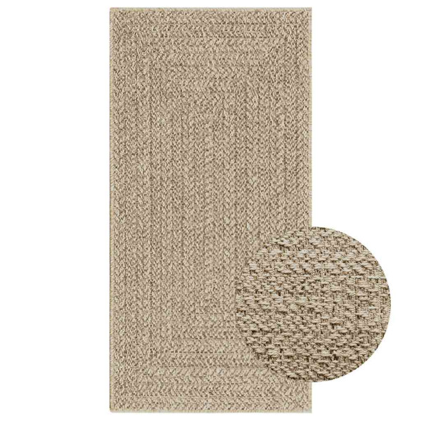Alfombra ZIZUR apariencia yute interior exterior beige 60x110cm D