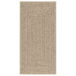 Tapete ZIZUR com aparência de juta para ambientes internos e externos bege 60x110cm H