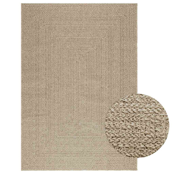 Alfombra ZIZUR aspecto yute interior/exterior beige 140x200 cm D