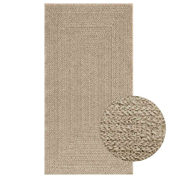 Alfombra ZIZUR apariencia yute interior exterior beige 80x150cm D