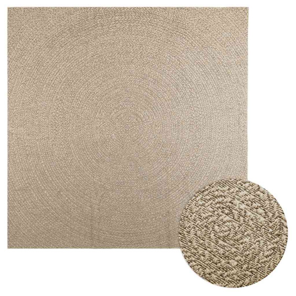 Alfombra ZIZUR aspecto yute interior/exterior beige 240x240 cm D