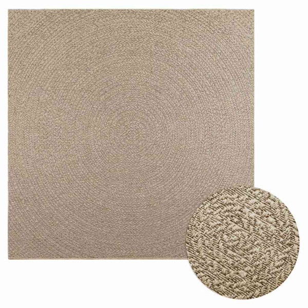 Alfombra ZIZUR aspecto yute interior/exterior beige 200x200 cm D
