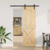 Puerta corredera con herrajes madera maciza de pino 70x210 cm 2