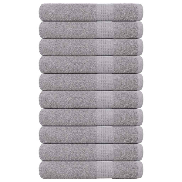 Toallas 10 piezas gris 100x200 cm 360 g/m² 100% Algodón D