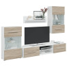 Muebles de TV 5 piezas con iluminación LED roble sonoma 1