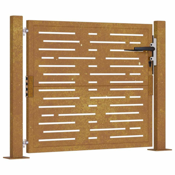 Puerta de jardín acero corten diseño cuadrado 105x105 cm M 2