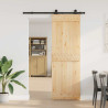 Puerta corredera con herrajes madera maciza de pino 70x210 cm 2