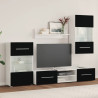 Muebles para TV 5 piezas con iluminación LED negra mate 3