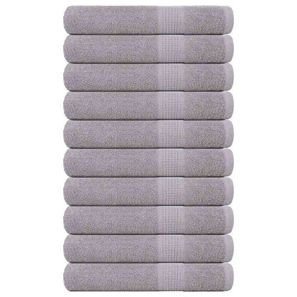 Toallas de sauna 10 uds 100% algodón gris 80x200 cm 360 gsm D