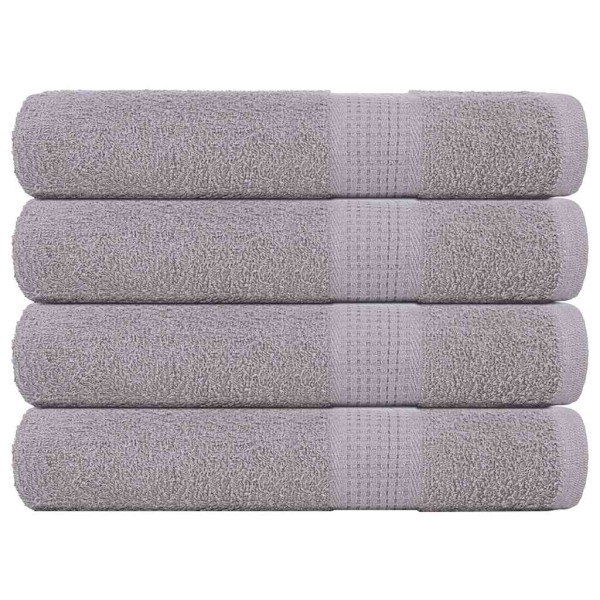 Toallas 4 piezas gris 100x200 cm 360 g/m² 100% Algodón D