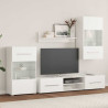 Muebles para TV 5 piezas con iluminación LED blanco mate 4