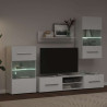 Muebles para TV 5 piezas con iluminación LED blanco mate 5