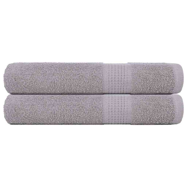 Toallas 2 piezas gris 100x200 cm 360 g/m² 100% Algodón D
