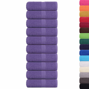 Toalhas de hóspedes 10 unidades 100% algodão roxo 30x50 cm 360 g/m² H