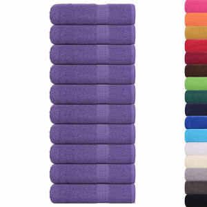 Toalhas de mão 10 você 100% algodão roxo 50x100 cm 360 gsm H