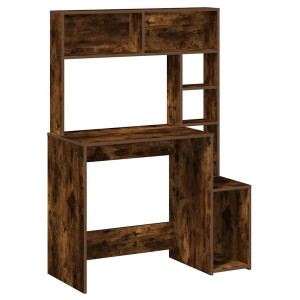 Escritorio de estantes contrachapada roble ahumado 100x45x140cm H