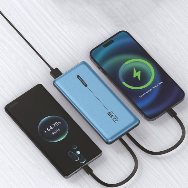 Batería Externa Universal Power Bank 10.000 mAh PD 22.5W (2 cables) Azul M 5