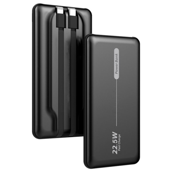 Batería Externa Universal Power Bank 10.000 mAh PD 22.5W (2 cables) Negro D