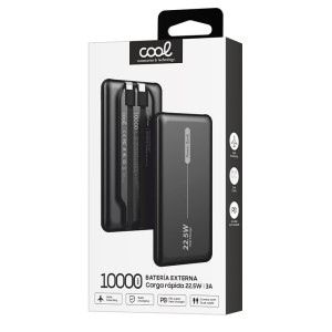 Batería Externa Universal Power Bank 10.000 mAh PD 22.5W (2 cables) Negro H