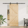 Puerta corredera con herrajes madera maciza de pino 85x210 cm 2
