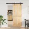 Puerta corredera con herrajes madera maciza de pino 80x210 cm 2