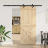 Puerta corredera con herrajes madera maciza de pino 95x210 cm 2