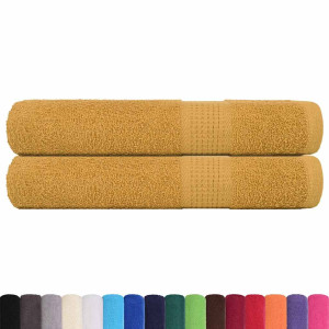 Toalhas 2 pcs 100x200 cm 360 gsm 100% algodão ouro H