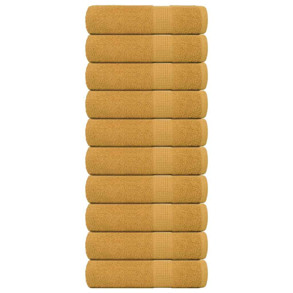 Toallas de ducha 10 uds 100% algodón oro 70x140 cm 360 gsm D