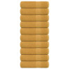 Toallas de ducha 10 uds 100% algodón oro 70x140 cm 360 gsm 1