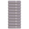 Toalhas de mão 10 uds 100% algodão cinza 50x100 cm 360 gsm 1