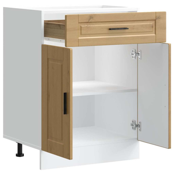 Mueble bajo de cocina porto roble artesano madera reconstituida M 5