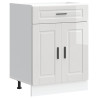 Mueble bajo de cocina porto alto brillo blanco 2