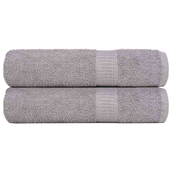 Toallas de mano 2 uds 100% algodón gris 50x100 cm 360 gsm D