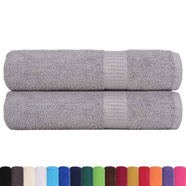 Toalhas de mãos 2 pcs 100% algodão cinza 50x100 cm 360 g/m² M 2