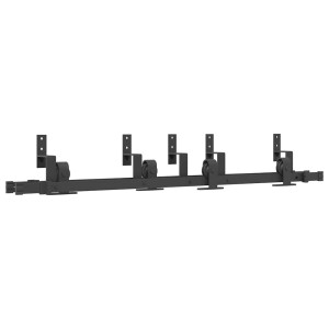 Kit de herrajes para puertas correderas acero negro 152.5 cm H
