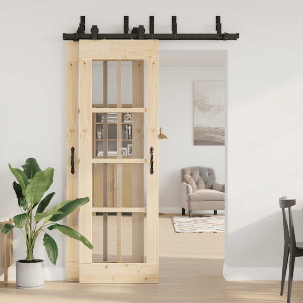 Kit de ferragens para porta deslizante 152.5 cm aço preto M 3